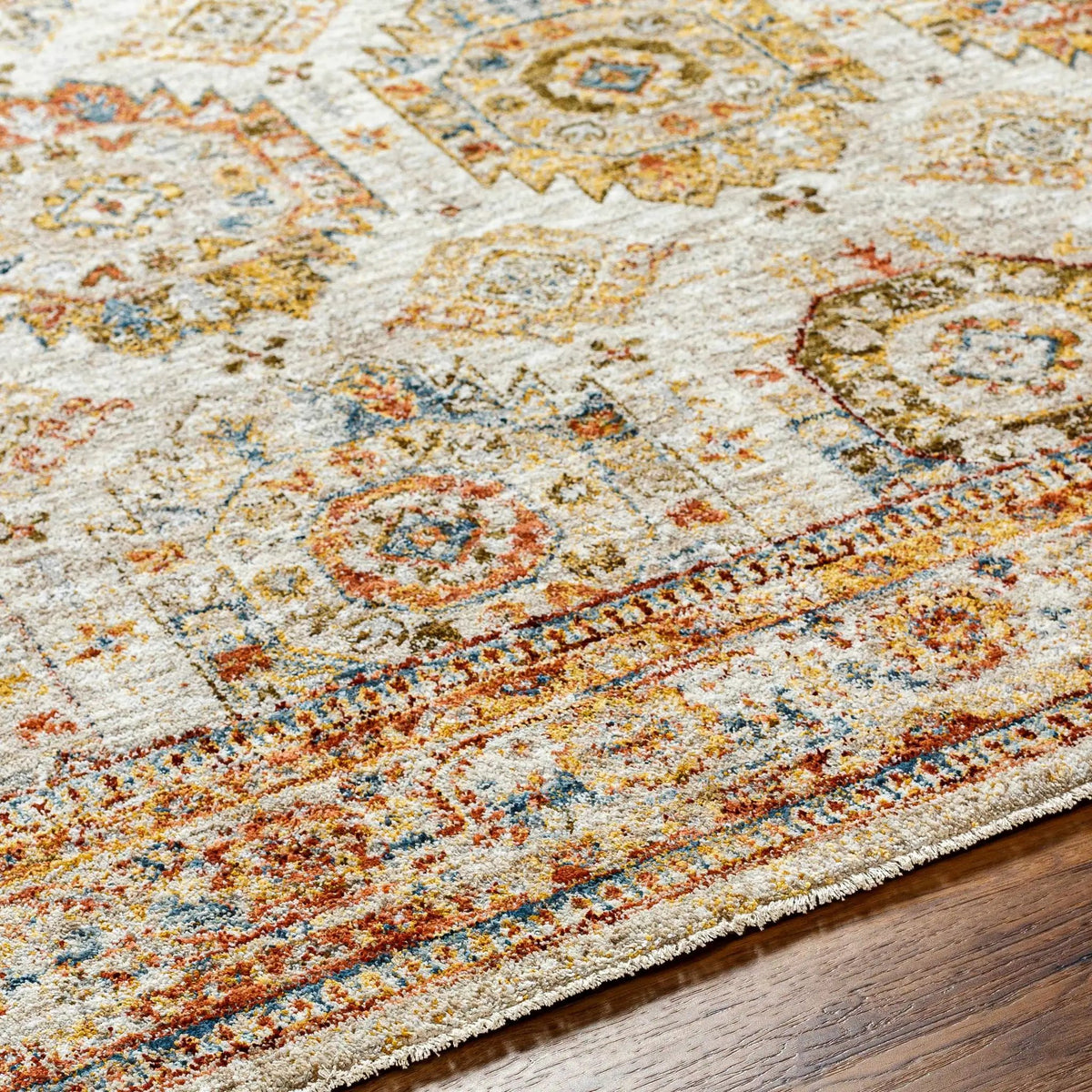 Crescentia Cream Textured Rug with Fringes, photo 8 of 9