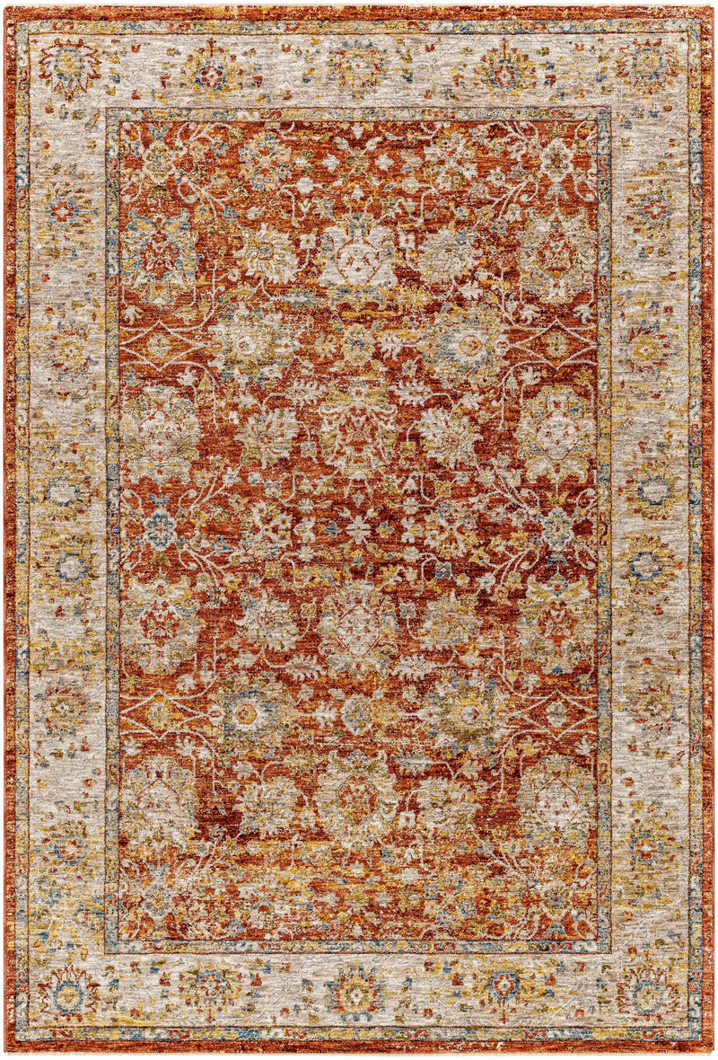Duong Rust Textured Rug with Fringes by Boutique Rugs