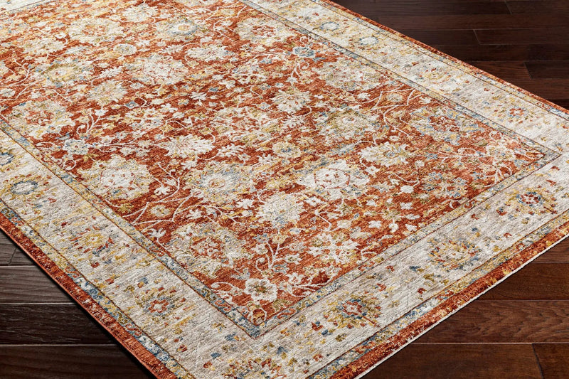 Duong Rust Textured Rug with Fringes by Boutique Rugs