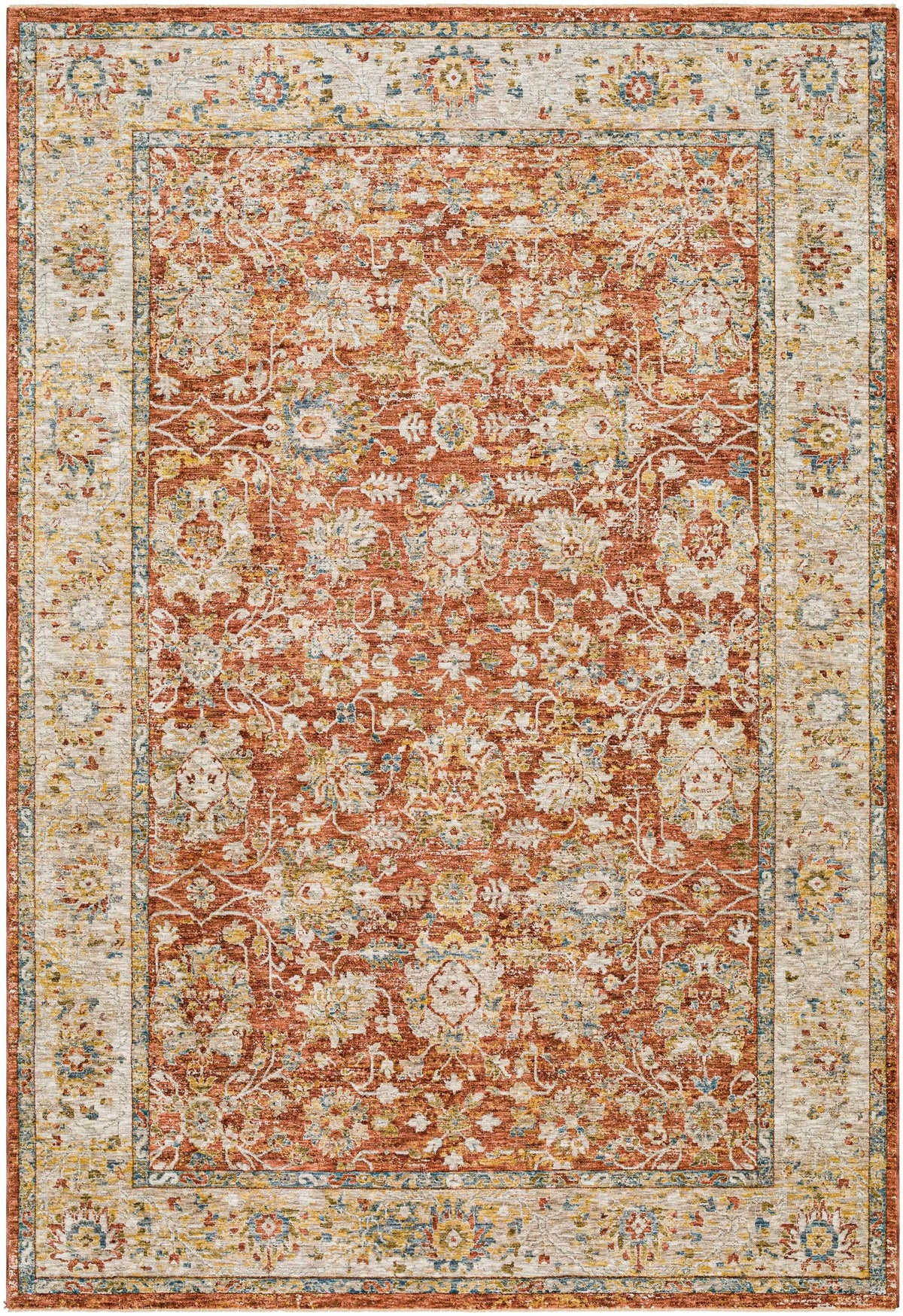 Duong Rust Textured Rug with Fringes, photo 3 of 9