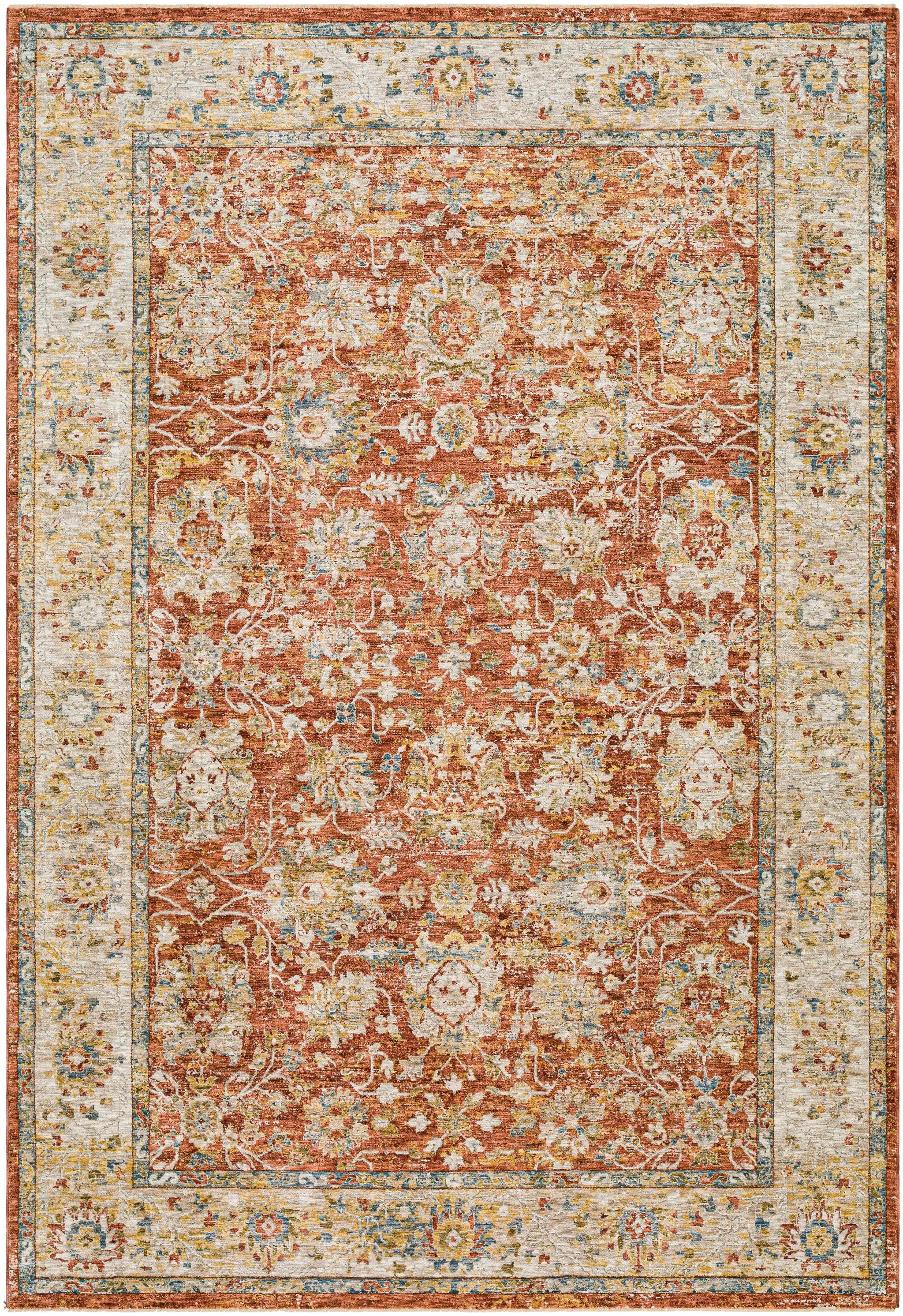 Duong Rust Textured Rug with Fringes by Boutique Rugs