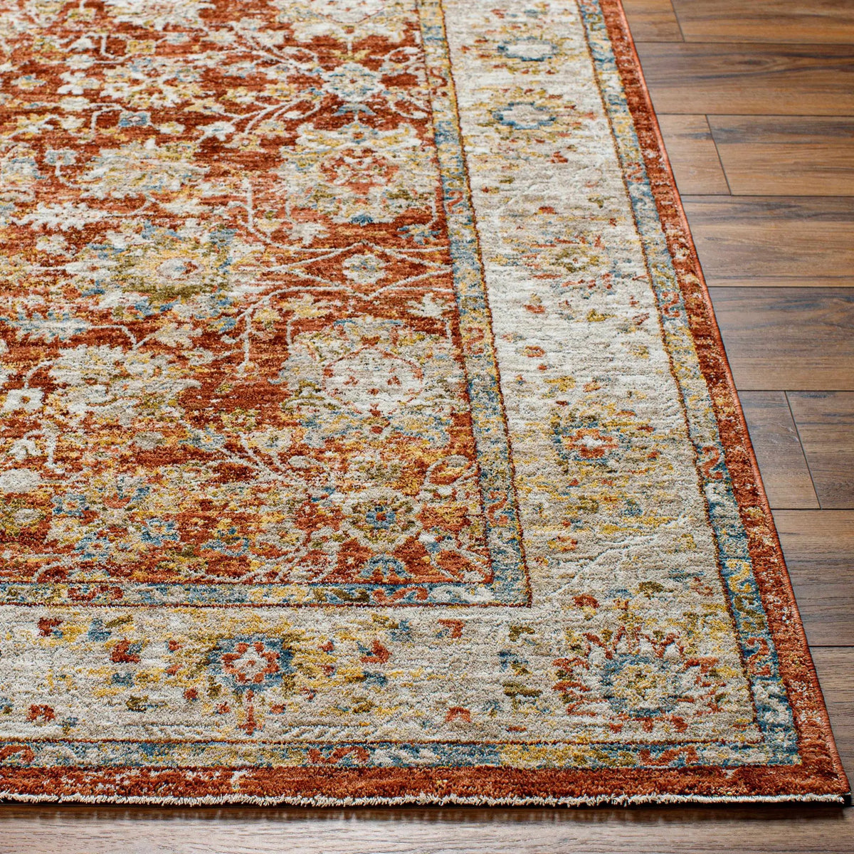 Duong Rust Textured Rug with Fringes, photo 5 of 9
