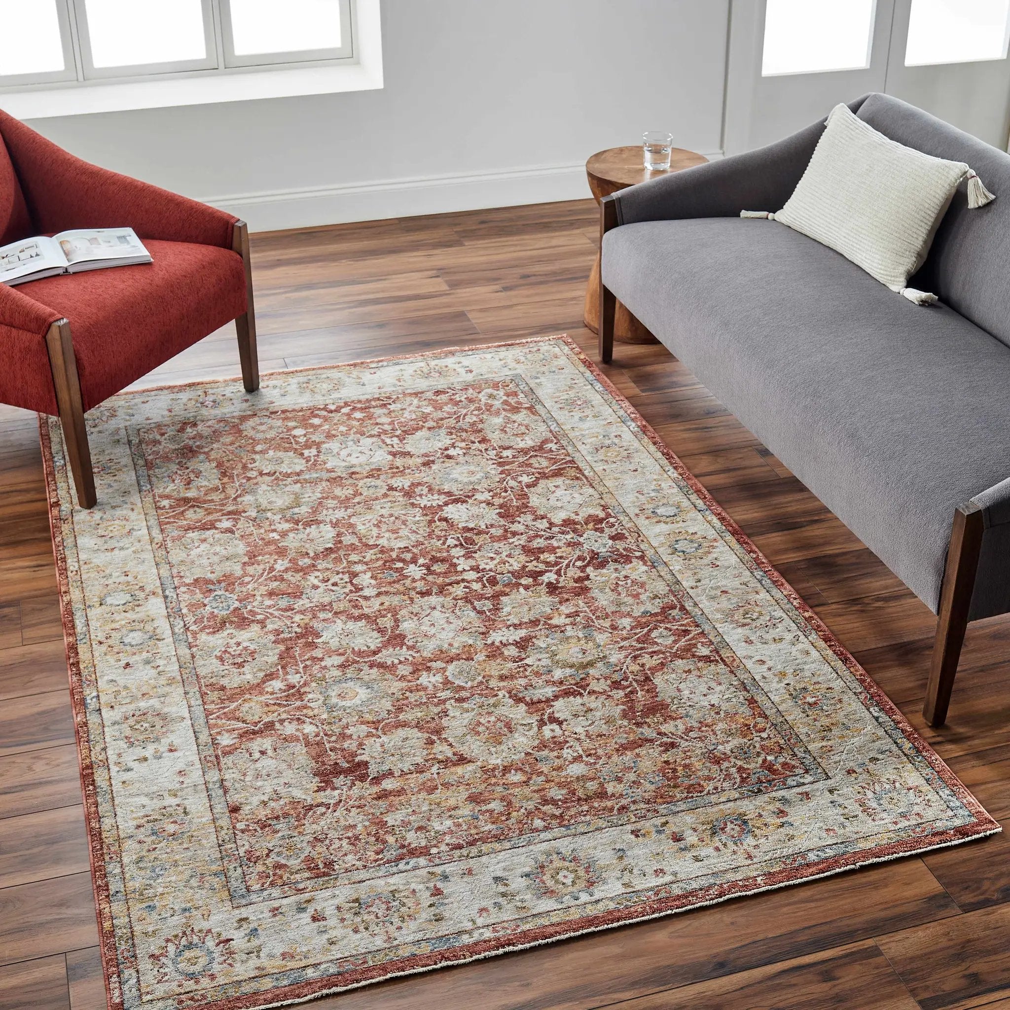 Duong Rust Textured Rug with Fringes by Boutique Rugs