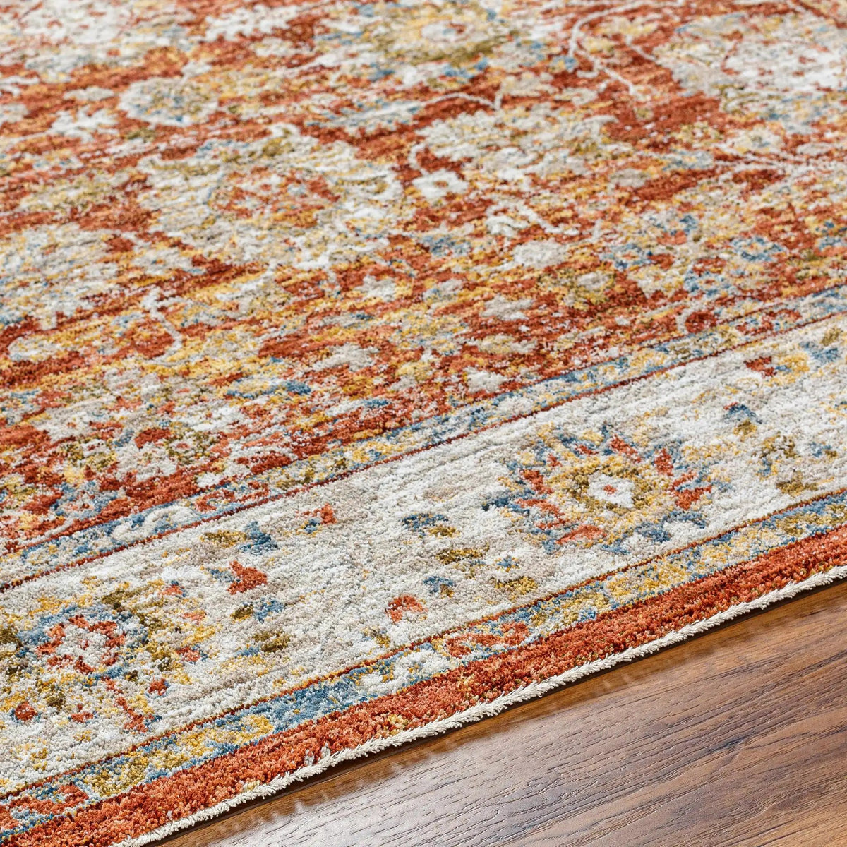 Duong Rust Textured Rug with Fringes, photo 8 of 9
