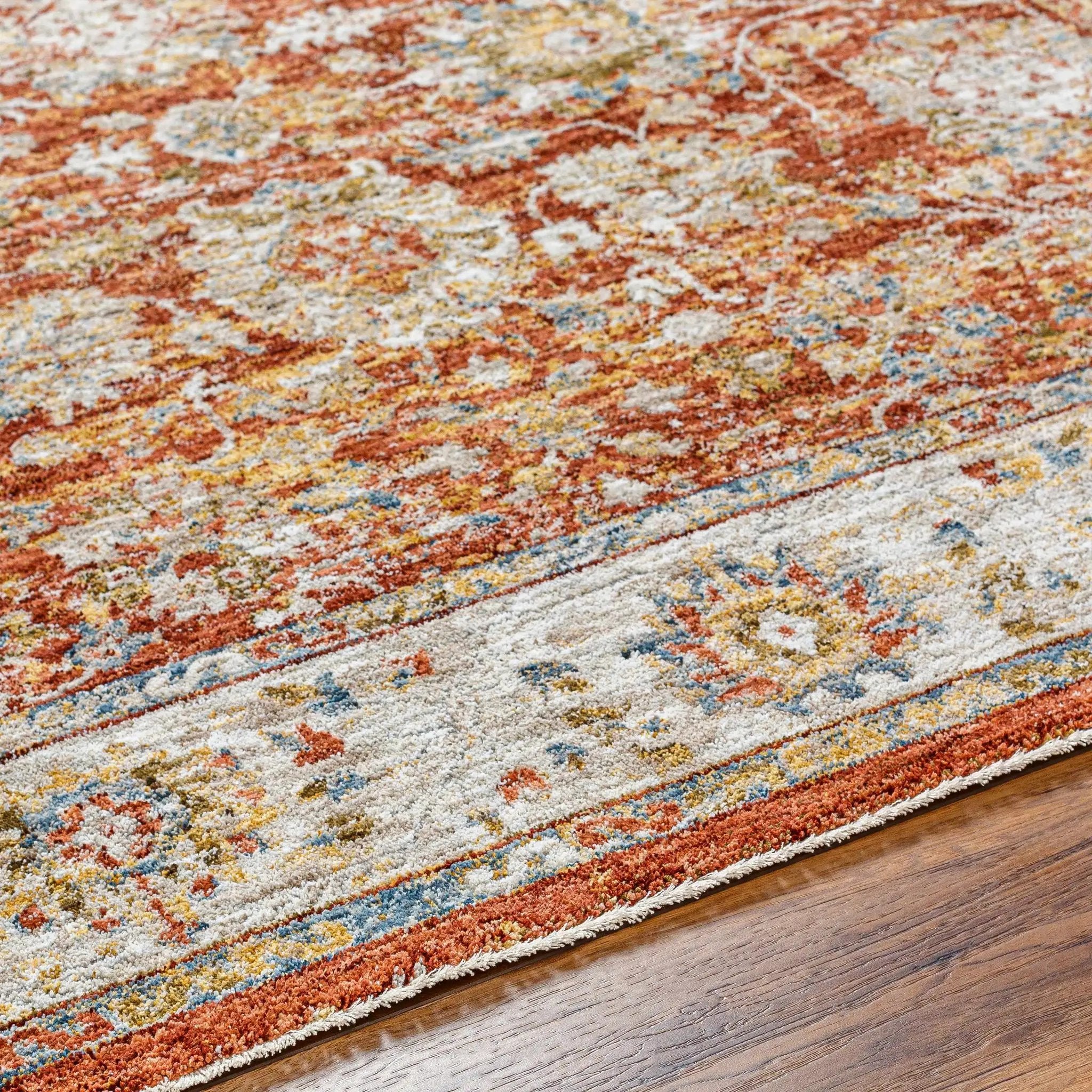 Duong Rust Textured Rug with Fringes by Boutique Rugs