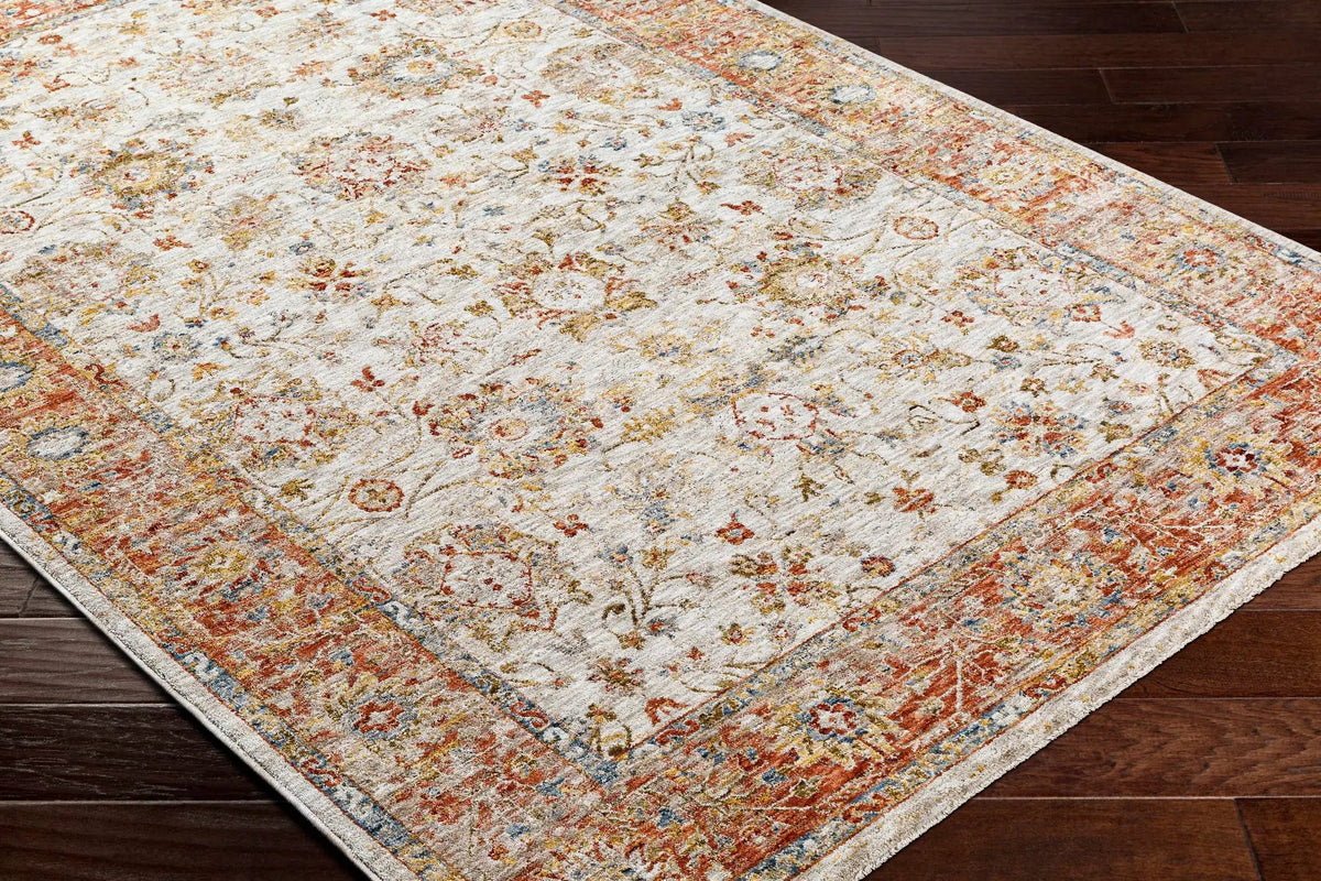 Duong Beige & Rust Textured Rug with Fringes, photo 5 of 8