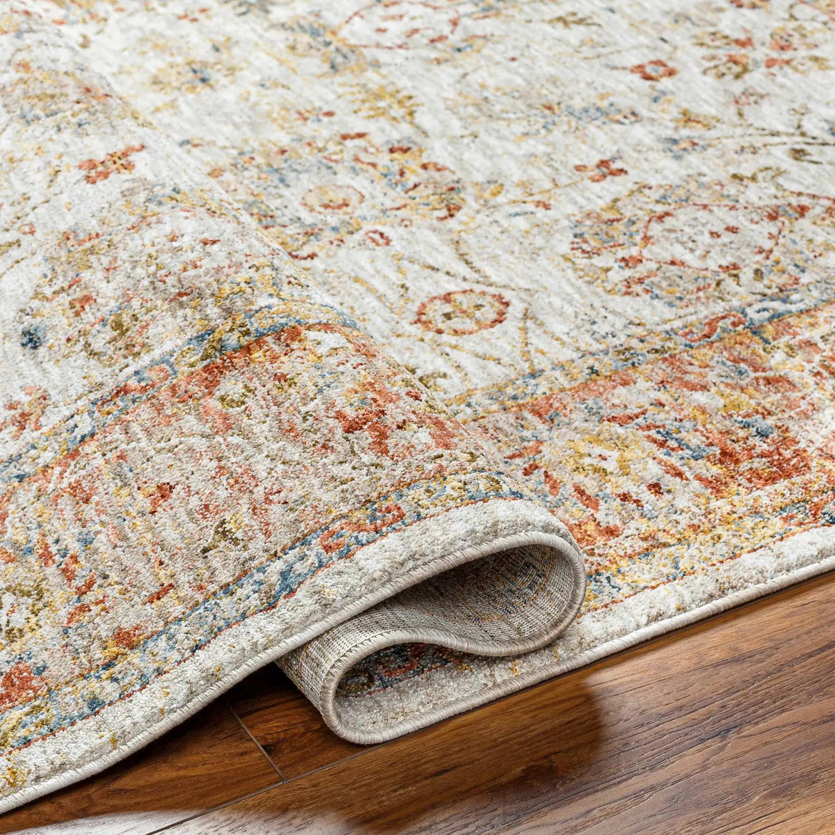 Duong Beige & Rust Textured Rug with Fringes, photo 6 of 8