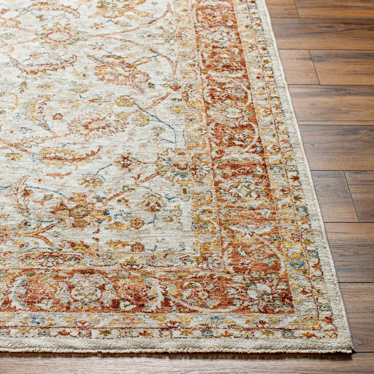Dyan Cream Textured Rug with Fringes, photo 6 of 9