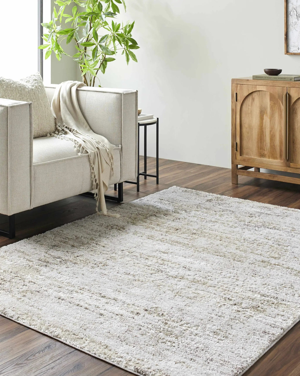 Siraj Area Rug, installed in a room