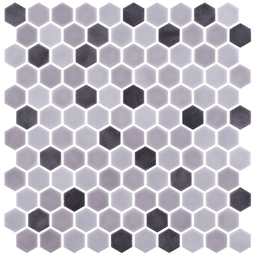 Smoke Honed Hexagon Glass Mosaics 11 3/4x11 1/2 Glass Honed 12x12 Mosaics