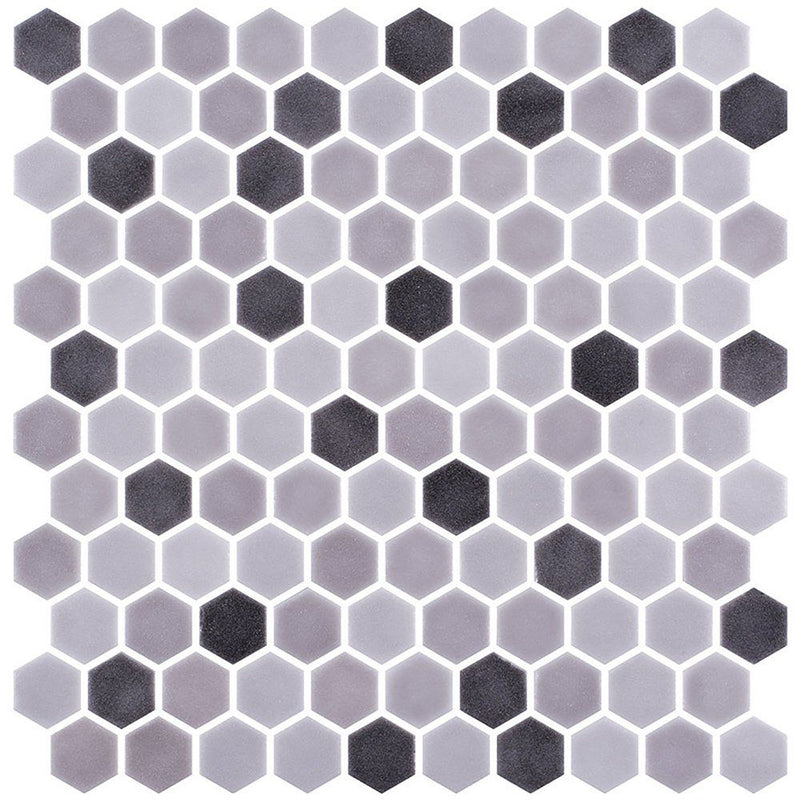 Smoke Honed Hexagon Glass Mosaics 11 3/4x11 1/2 Glass Honed 12x12 Mosaics