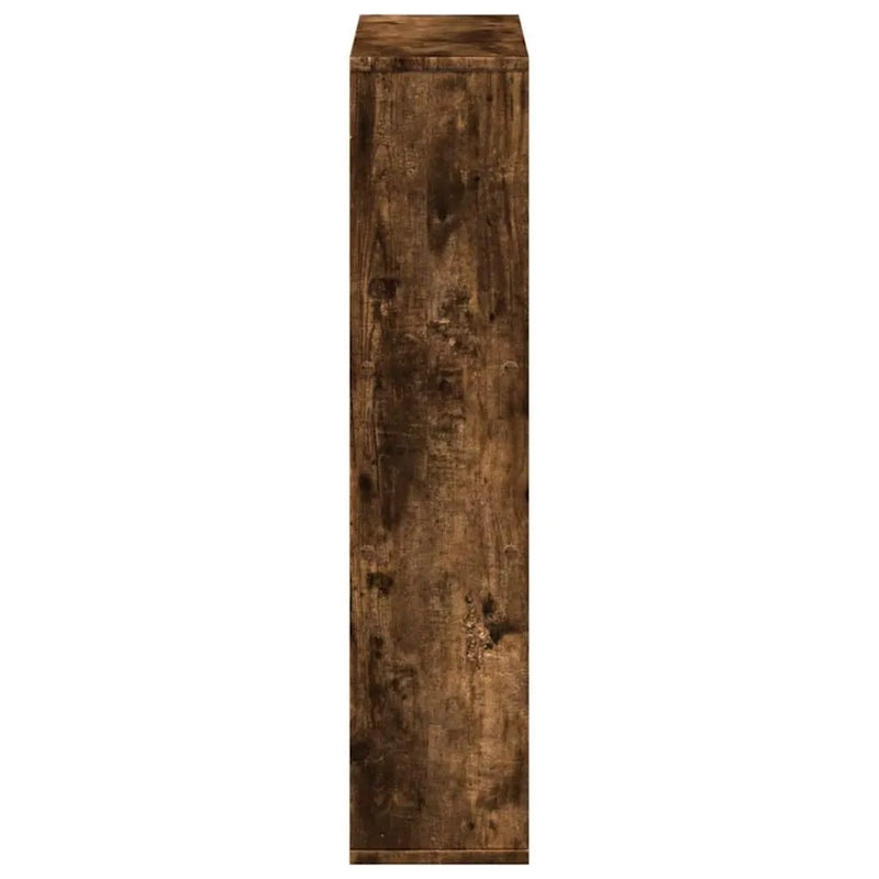 Smoked Oak Multi-Layered Wooden Bookcase Storage Shelving Unit