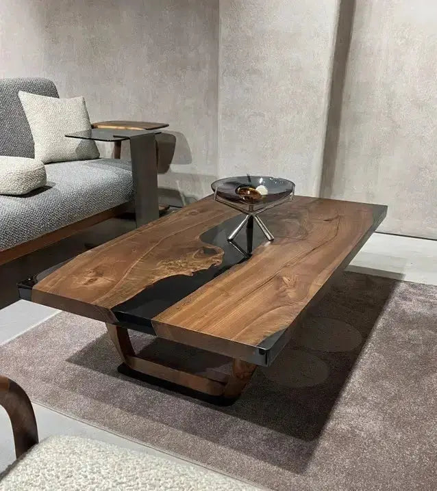 Resin Coffee Table With Walnut Legs, photo 6 of 7