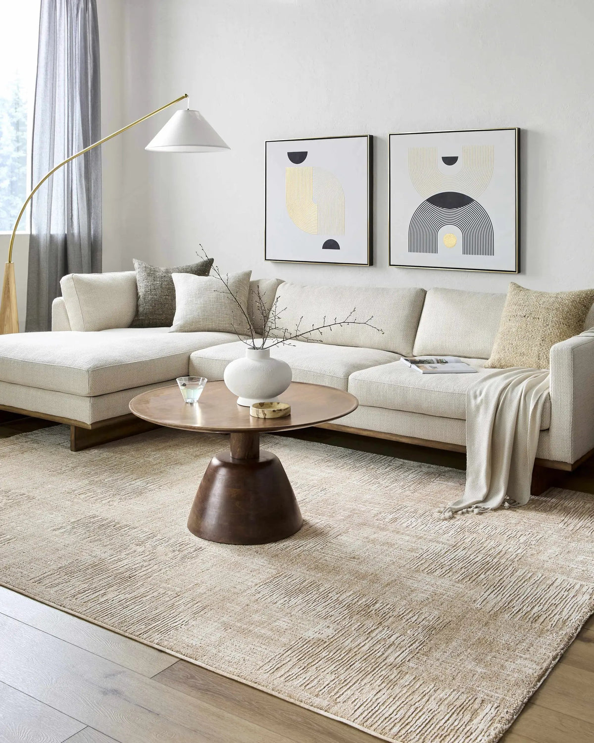 Goren Beige Area Rug, installed in a room 4