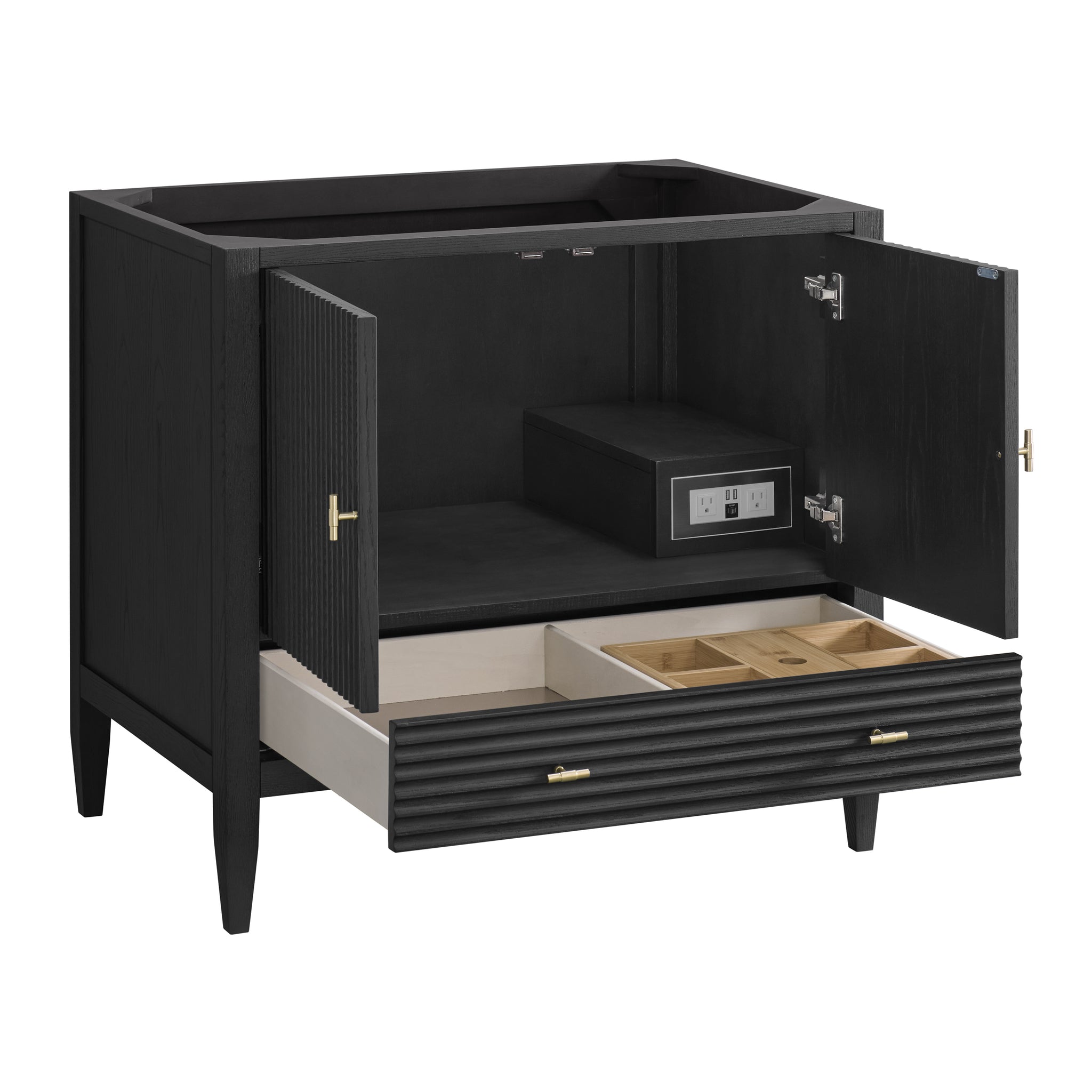 James Martin Myrrin 36" Single Bathroom Vanity, Carbon Oak, view 22