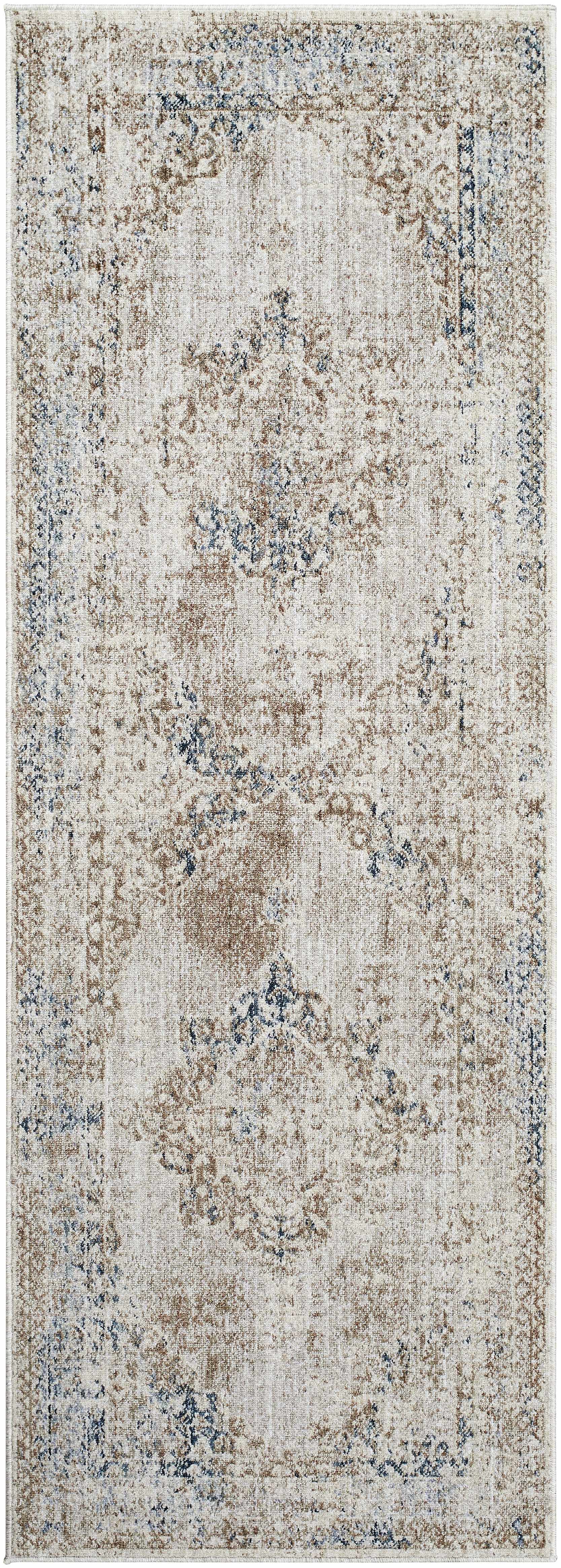 Kosta Beige & Blue Medallion Area Rug - Clearance by Boutique Rugs