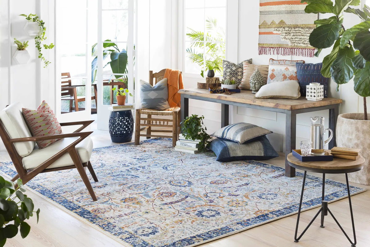 Smyrna Area Rug, installed in a room
