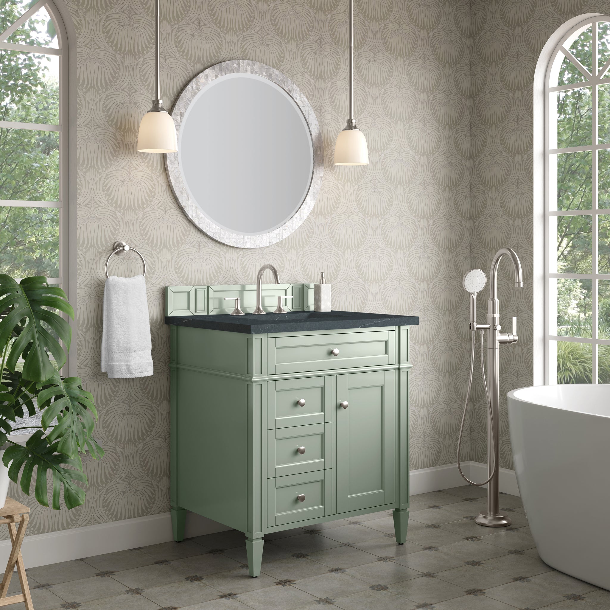 James Martin Brittany 30" Single Bathroom Vanity, Sage Green, view 20