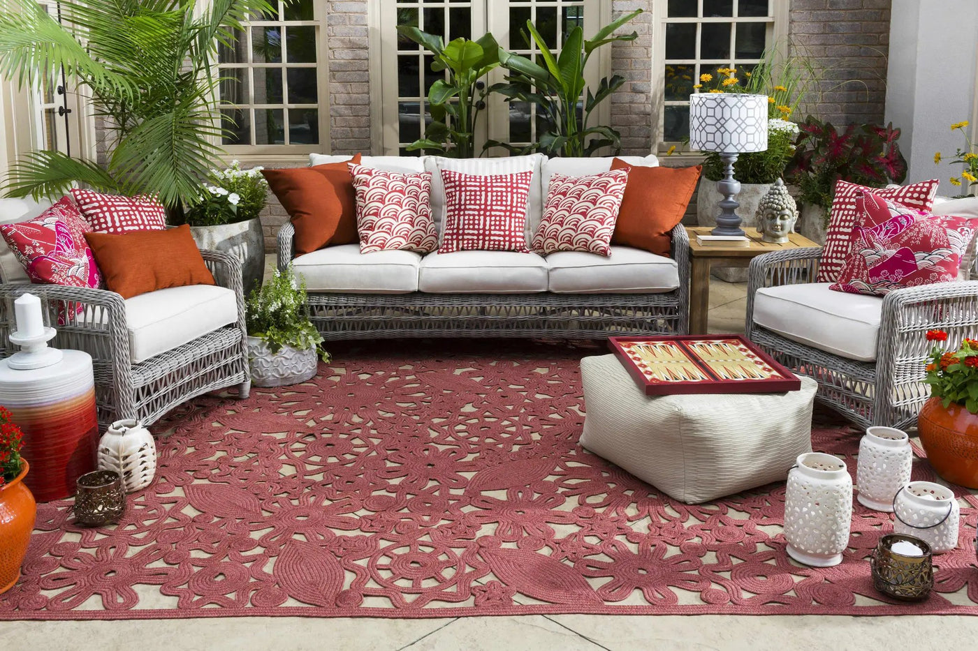 Sloughhouse White Ceramic Outdoor Lantern by Boutique Rugs