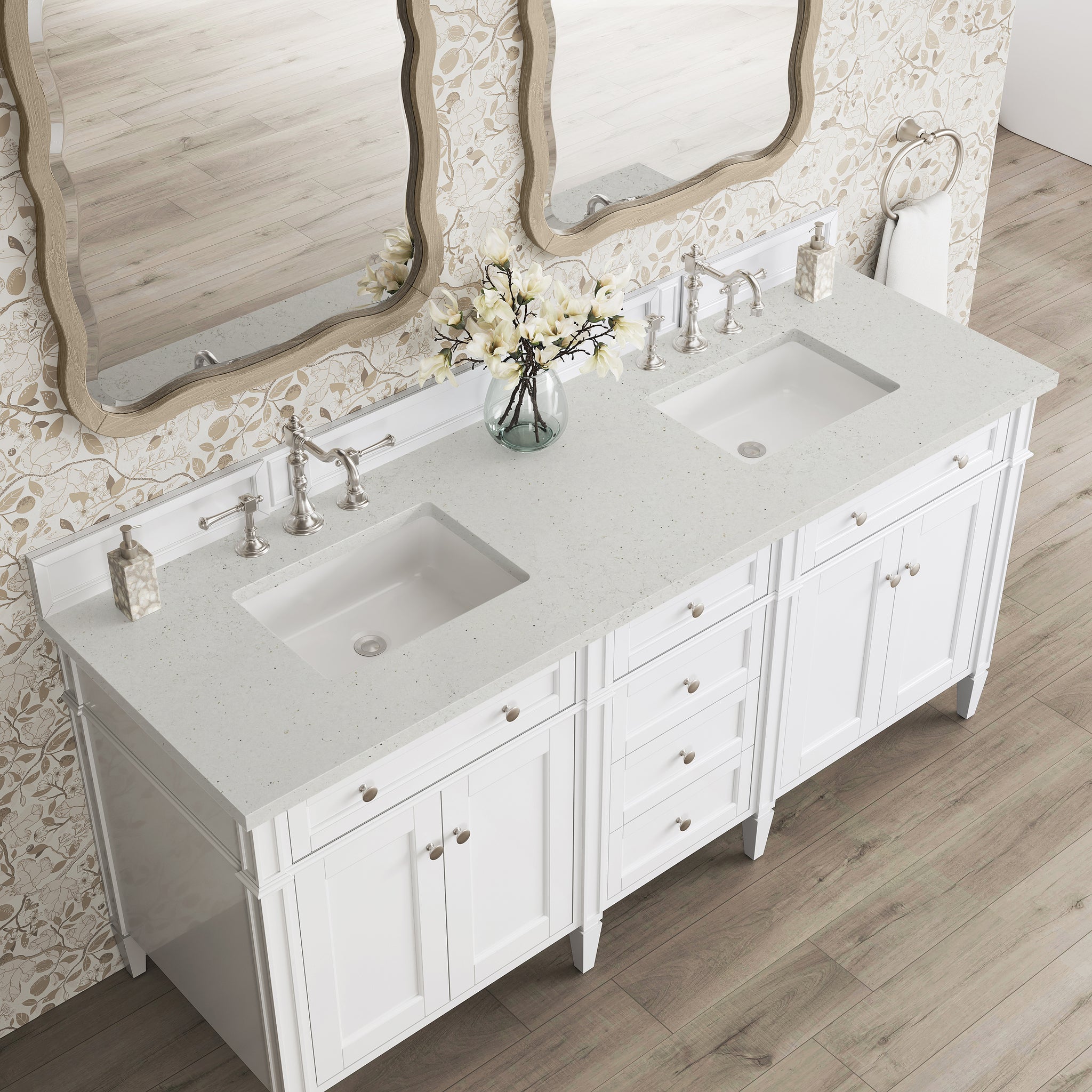 James Martin Brittany 72" Double Bathroom Vanity, Bright White, view 26