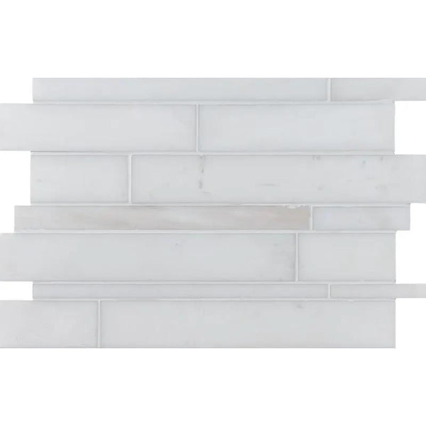 Snow White, Bianco Dolomiti Polished Slides Marble Mosaics 11x17