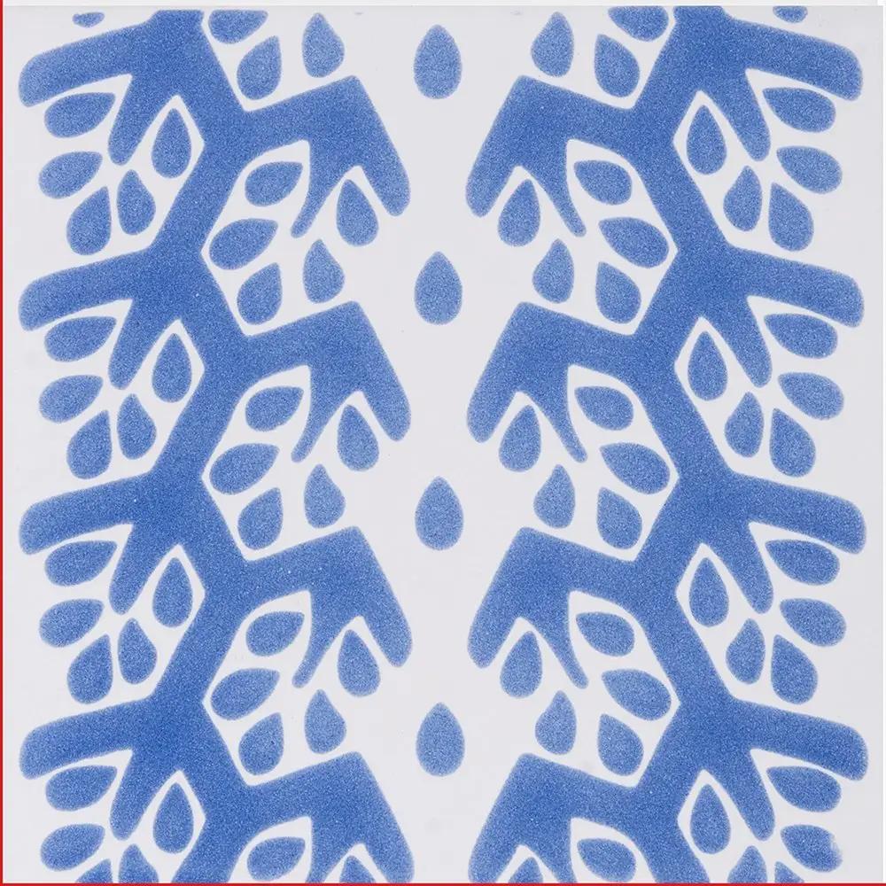 Snow White, Blue Glossy Cecil Stripe Ceramic Tiles 6x6 by Stonetiledepot