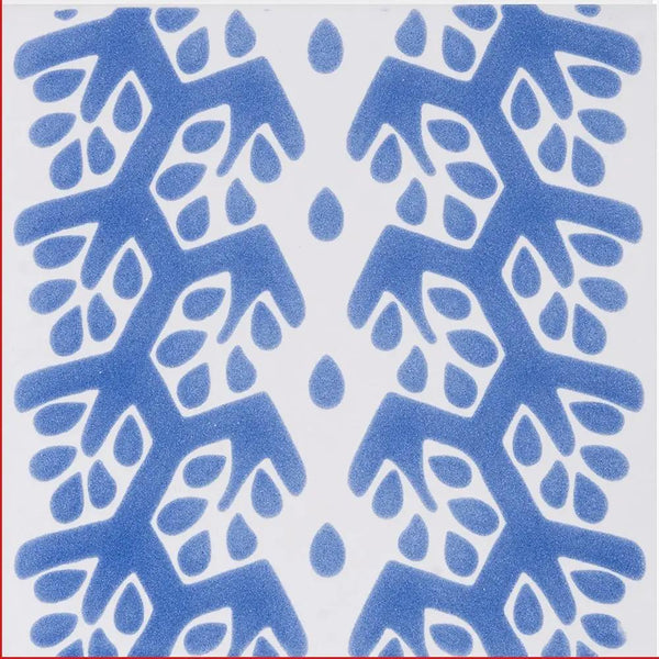 Snow White, Blue Glossy Cecil Stripe Ceramic Tiles 6x6