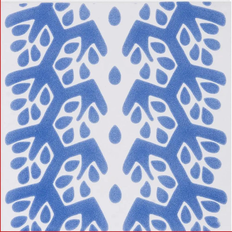 Snow White, Blue Glossy Cecil Stripe Ceramic Tiles 6x6 by Stonetiledepot