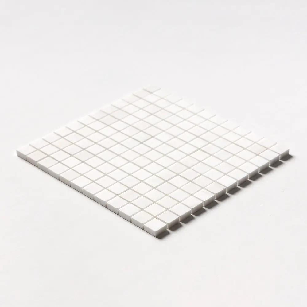 Snow White Polished 1x1 Marble Mosaics 12x12 by Stonetiledepot