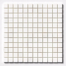 Snow White Polished 1x1 Marble Mosaics 12x12