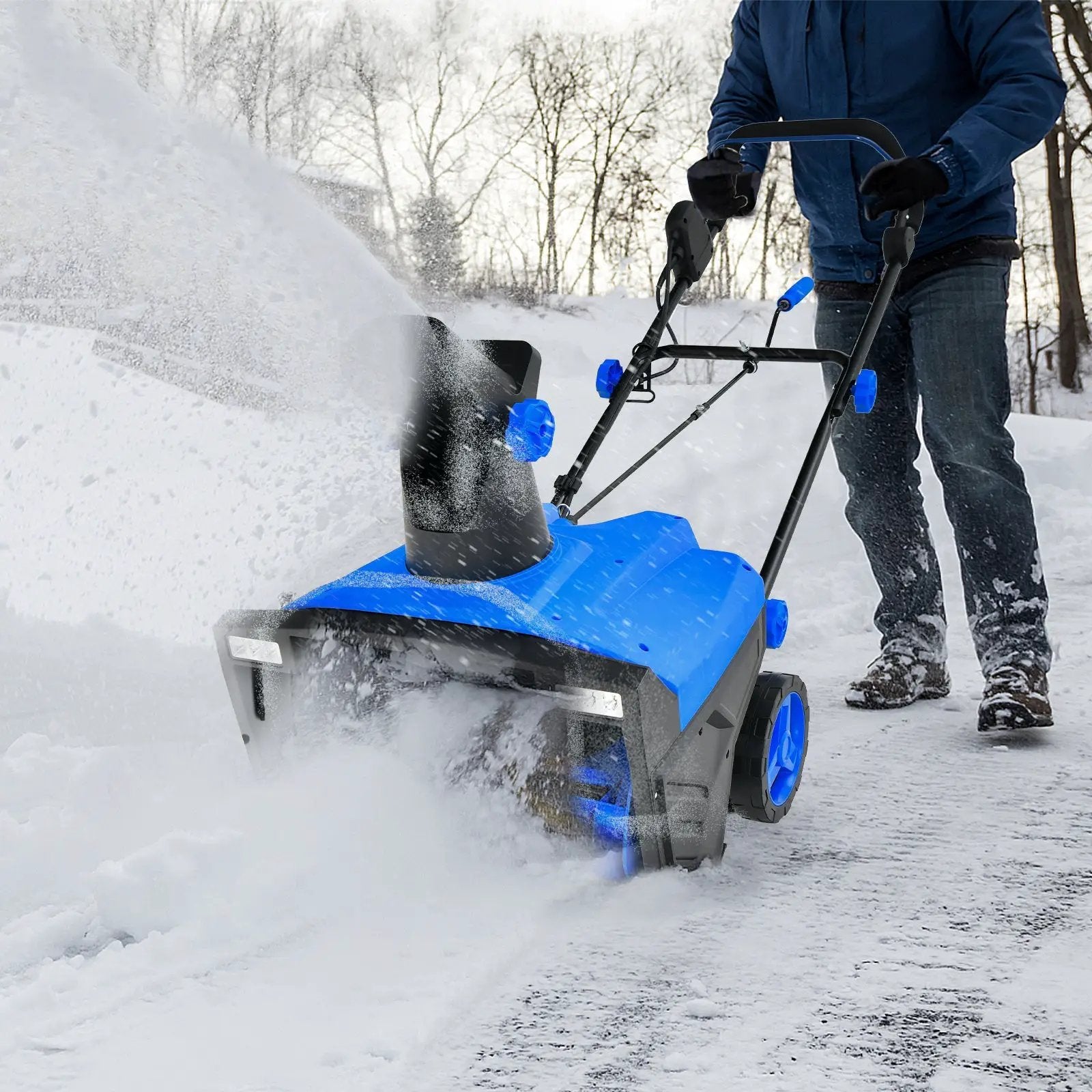 20 Inch 120V 15Amp Electric Snow Thrower with 180¬∞ Rotatable Chute by DirectDeals