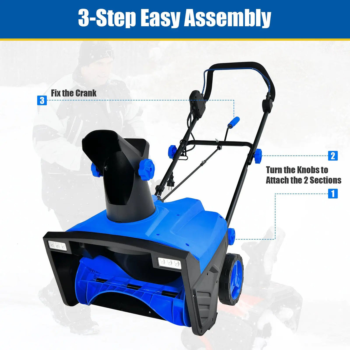 20 Inch 120V 15Amp Electric Snow Thrower with 180¬∞ Rotatable Chute, photo 13 of 16