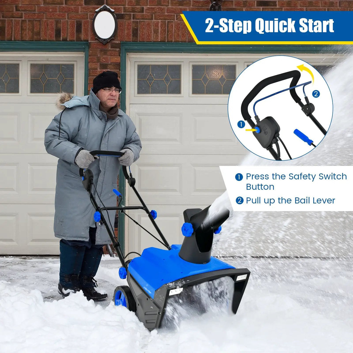 20 Inch 120V 15Amp Electric Snow Thrower with 180¬∞ Rotatable Chute, photo 11 of 16