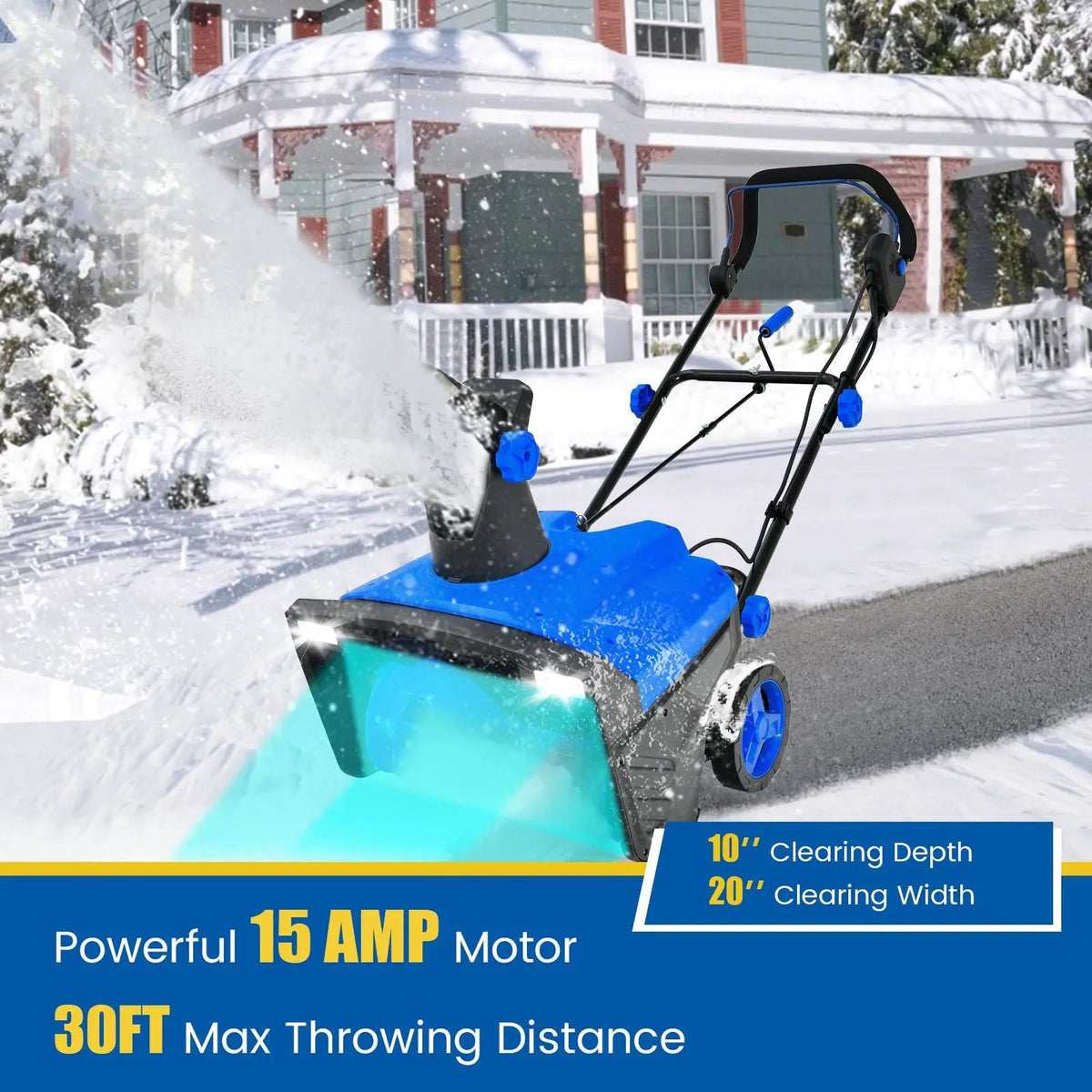 20 Inch 120V 15Amp Electric Snow Thrower with 180¬∞ Rotatable Chute, photo 15 of 16