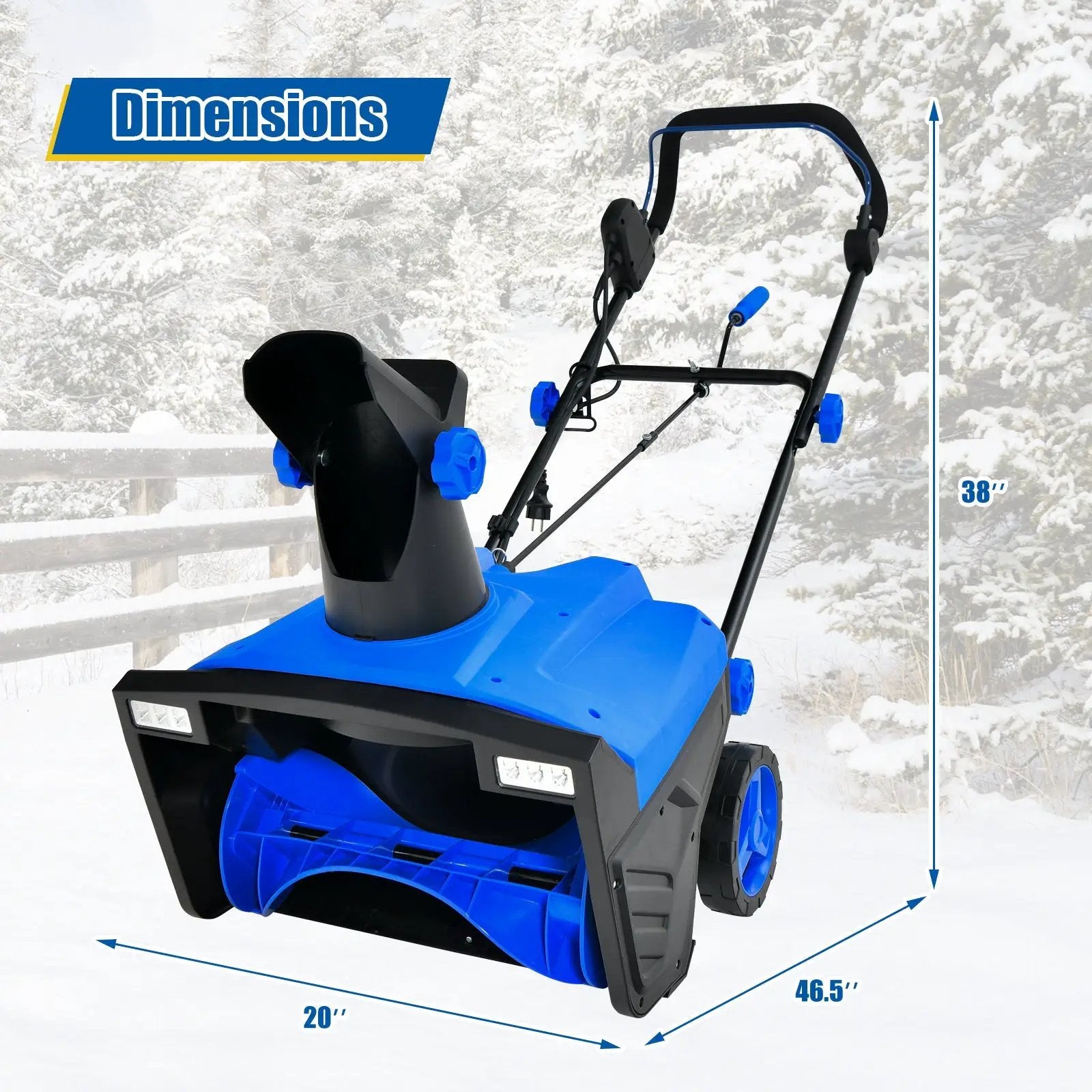 20 Inch 120V 15Amp Electric Snow Thrower with 180¬∞ Rotatable Chute by DirectDeals
