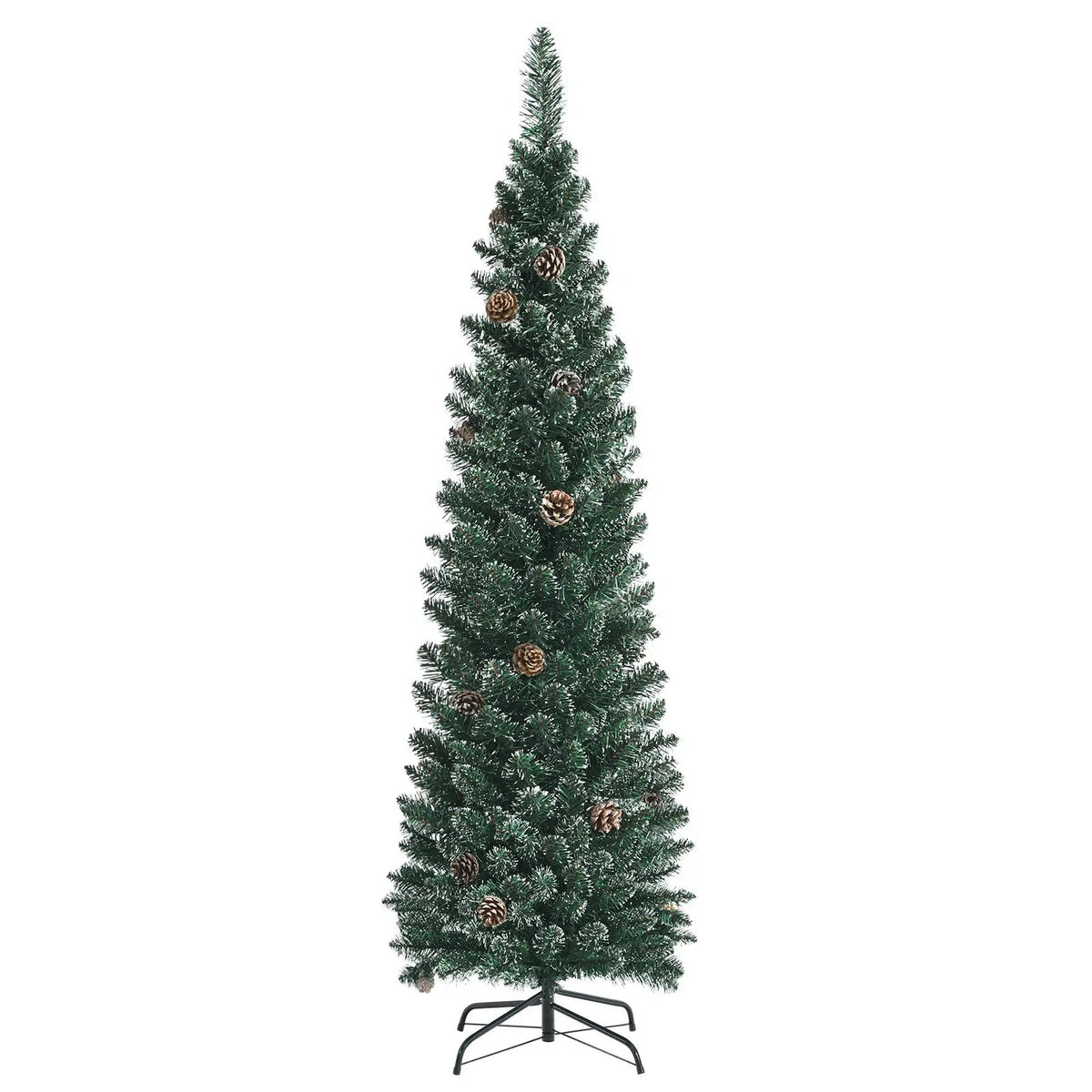 Snowy Artificial Pencil Christmas Tree with Pine Cones, photo 20 of 24