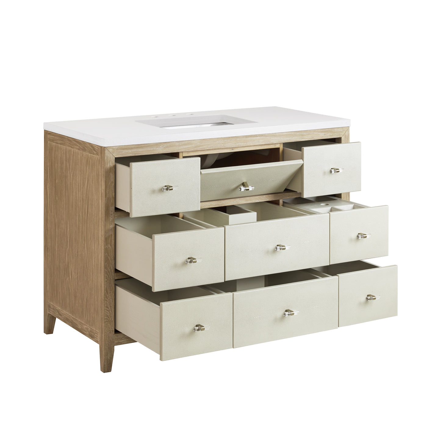 James Martin Celeste 48" Single Bathroom Vanity, Sunwashed Oak with Embossed Shagreen Drawer Fronts, view 24