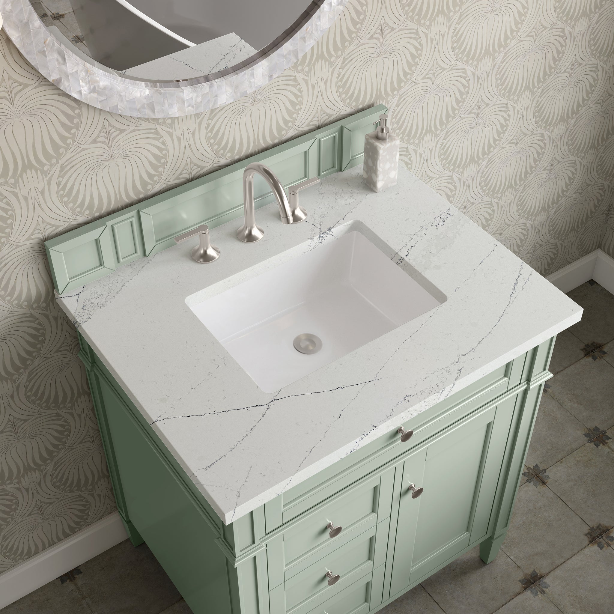 James Martin Brittany 30" Single Bathroom Vanity, Sage Green, view 40