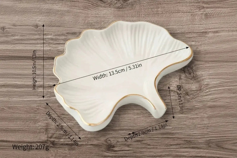 Soap Dish - Ceramic Golden Leaf by House Of Avana