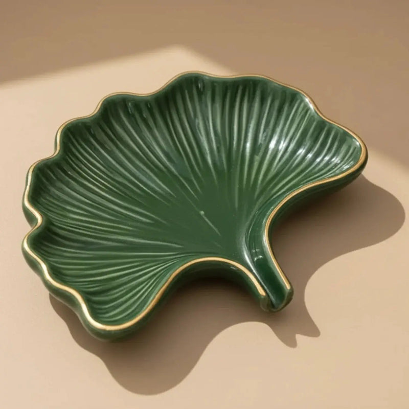 Soap Dish - Ceramic Golden Leaf by House Of Avana