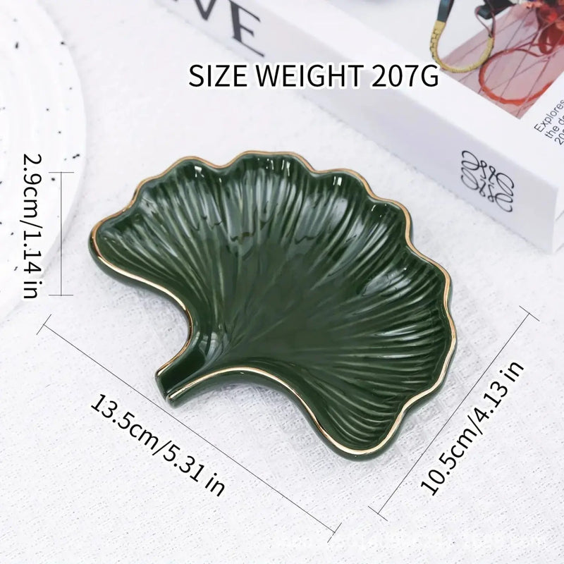 Soap Dish - Ceramic Golden Leaf by House Of Avana