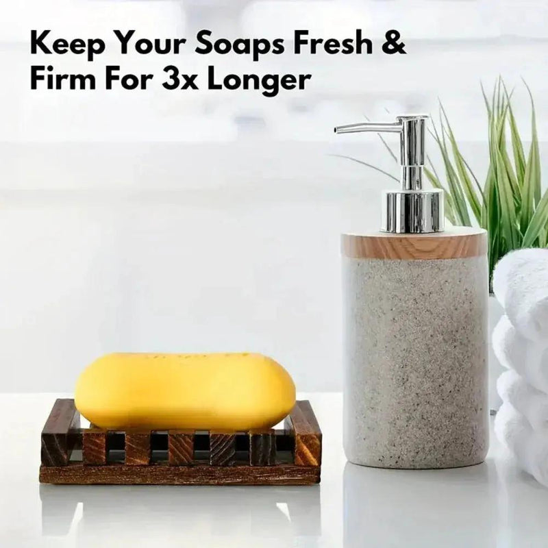 Soap Dish - Self Draining Wooden by House Of Avana