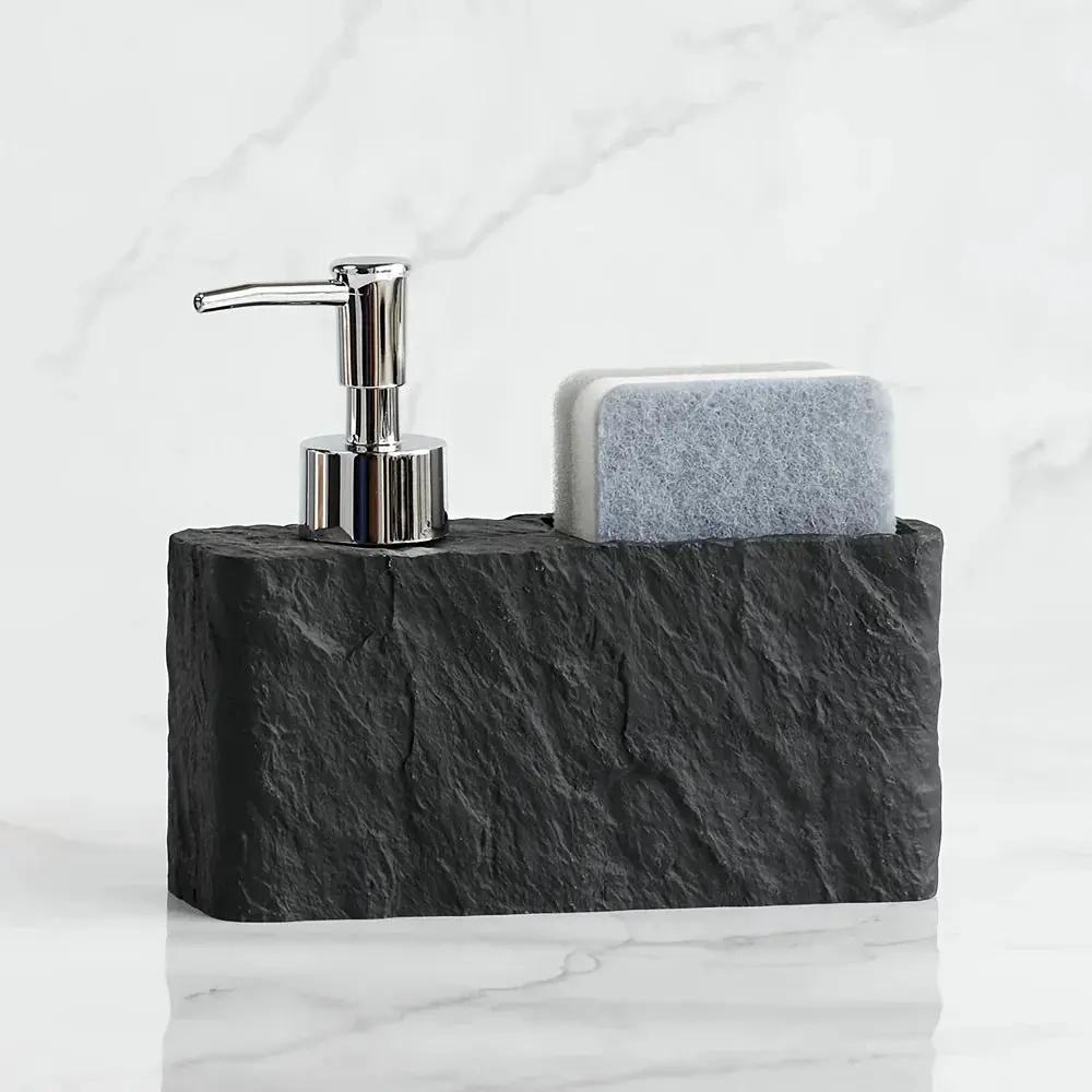 Soap Dispenser - Ceramic Black Natural by House Of Avana