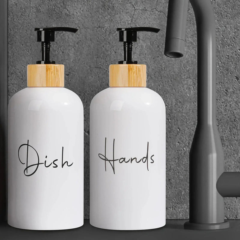 Soap Dispenser - Plastic Black & White 500ml by House Of Avana