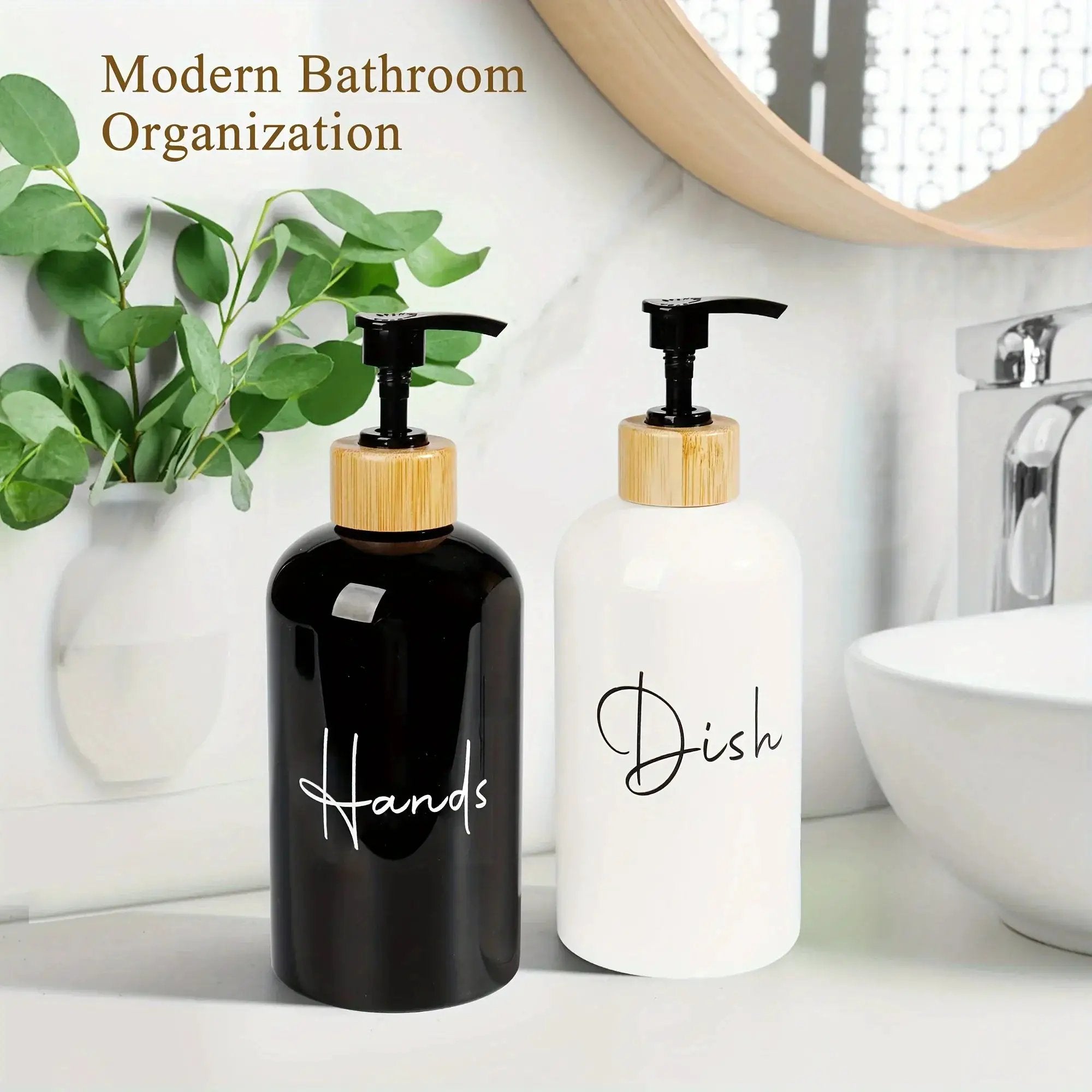 Soap Dispenser - Plastic Black & White 500ml by House Of Avana