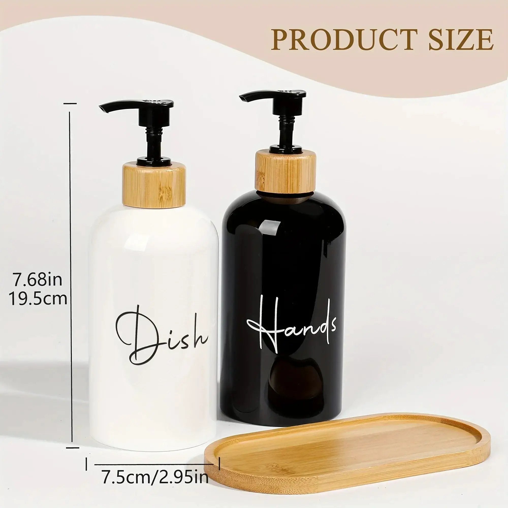 Soap Dispenser - Plastic Black & White 500ml by House Of Avana