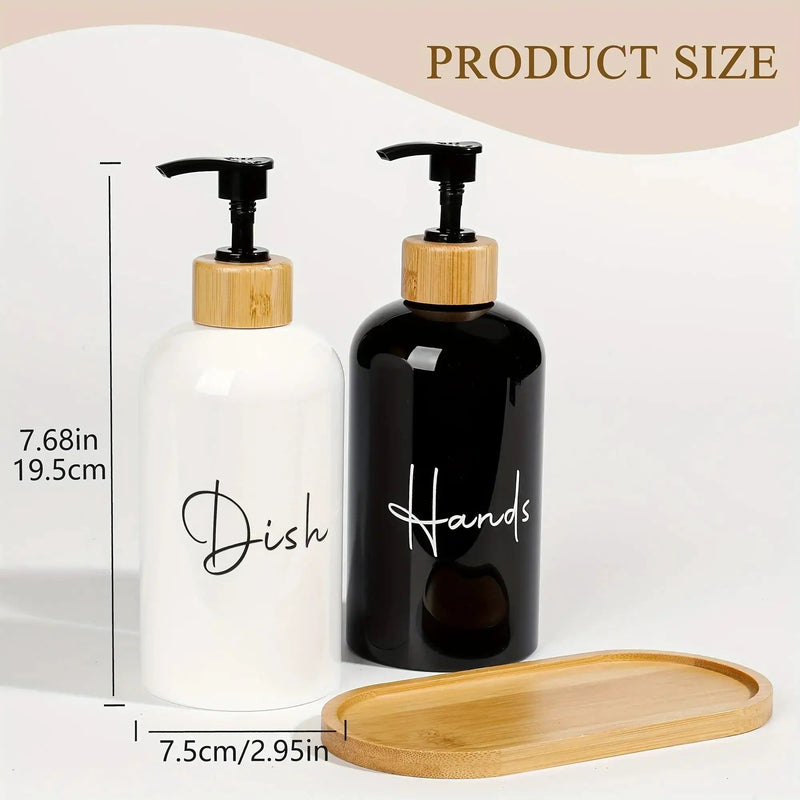Soap Dispenser - Plastic Black & White 500ml by House Of Avana