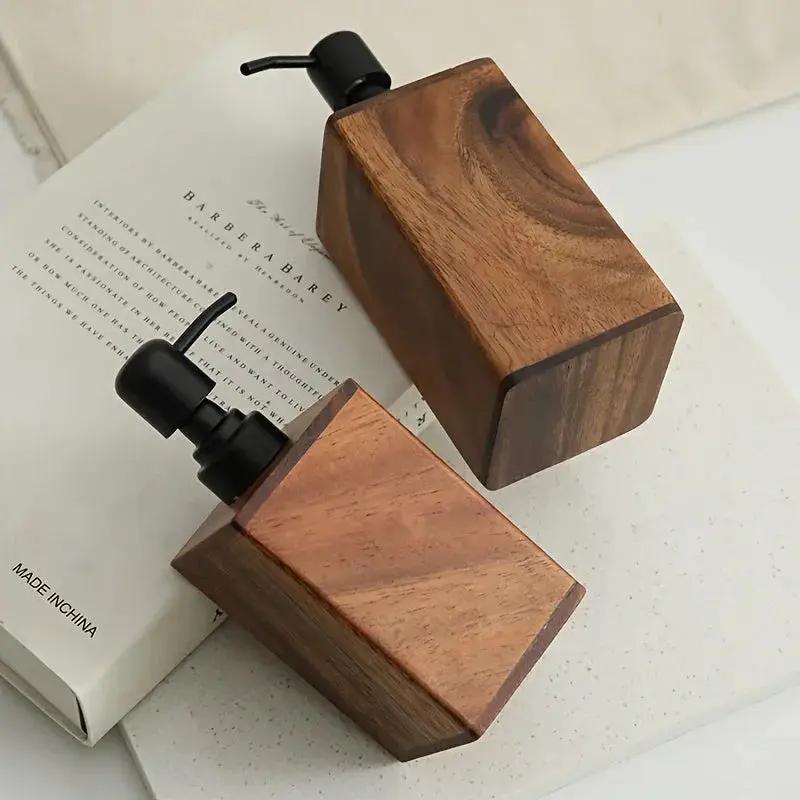 Soap Dispenser - Stainless Steel Wooden 6.76oz by House Of Avana