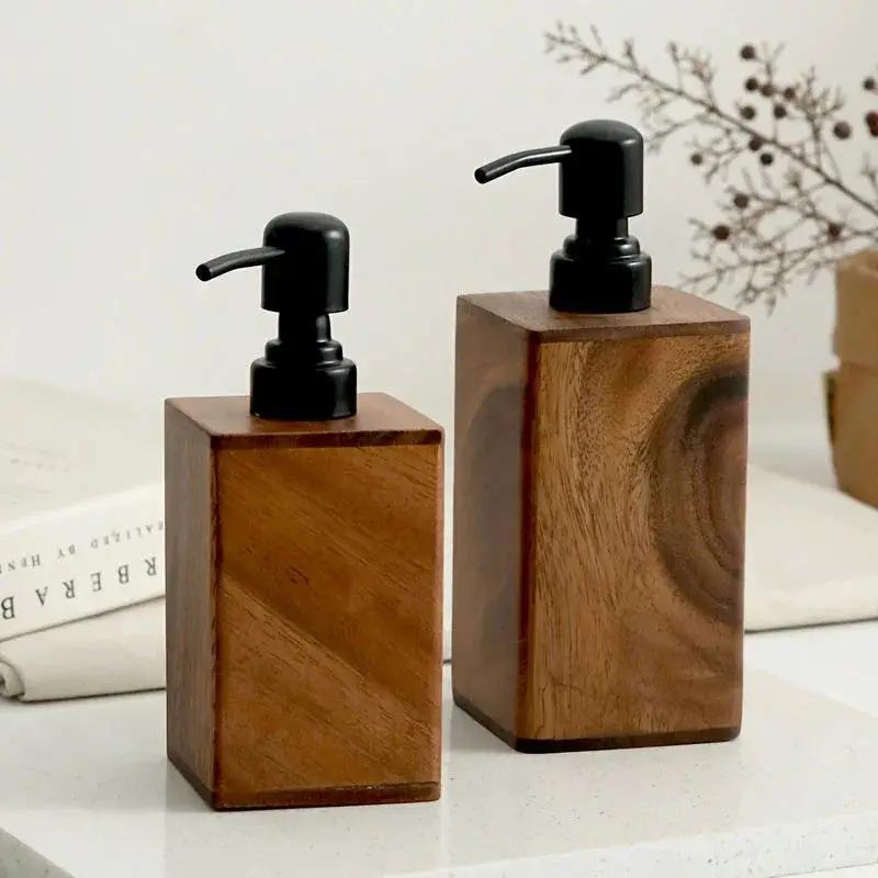 Soap Dispenser - Stainless Steel Wooden 6.76oz by House Of Avana