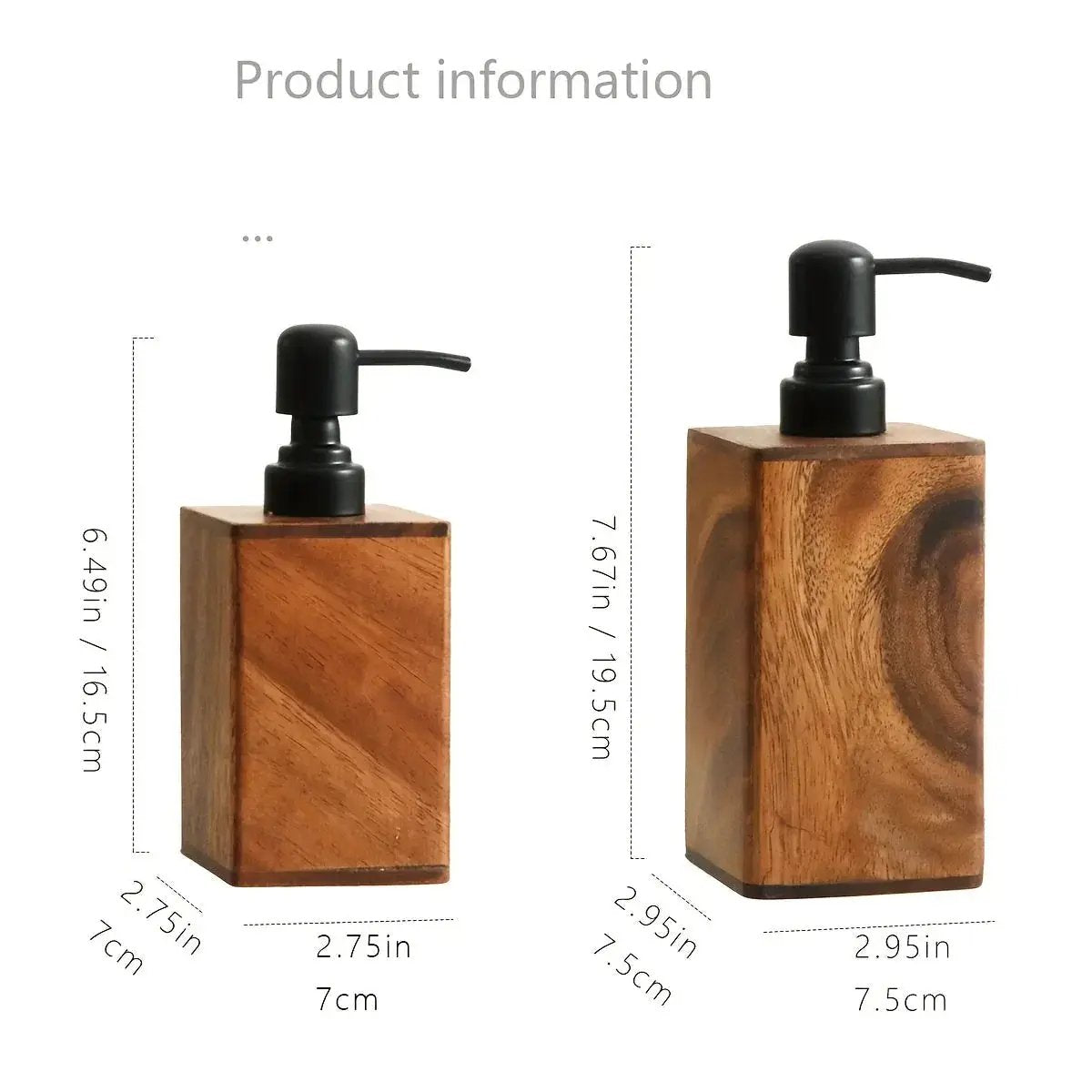 Soap Dispenser - Stainless Steel Wooden 6.76oz by House Of Avana
